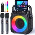 CYY Karaoke Machine, Portable Bluetooth Speaker with 2 Wireless Microphones for Adults & Kids with Lights, Karaoke Microphone with PA System Supports USB/TF/FM/AUX for Home Party Home System Packages